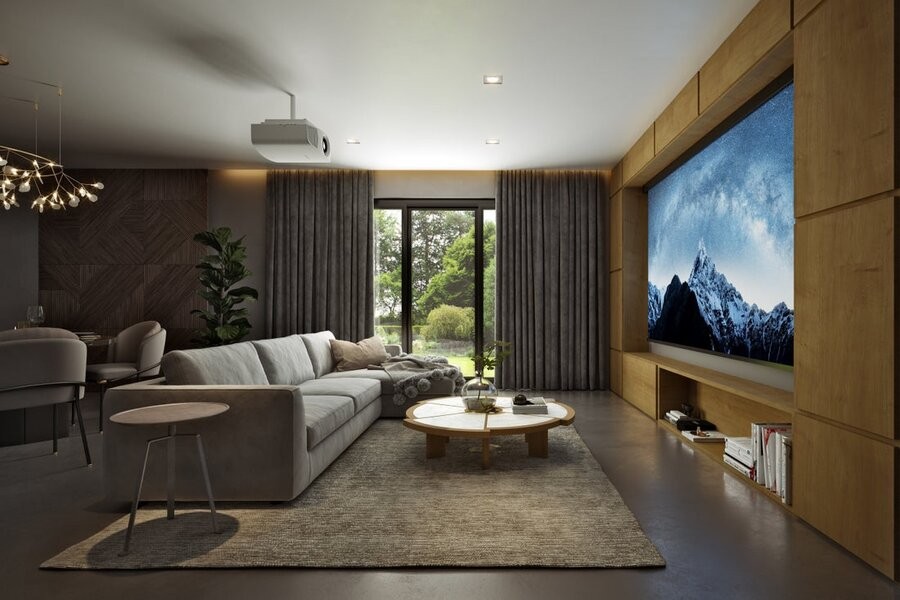  A media room featuring AV solutions from a professional AV installation.